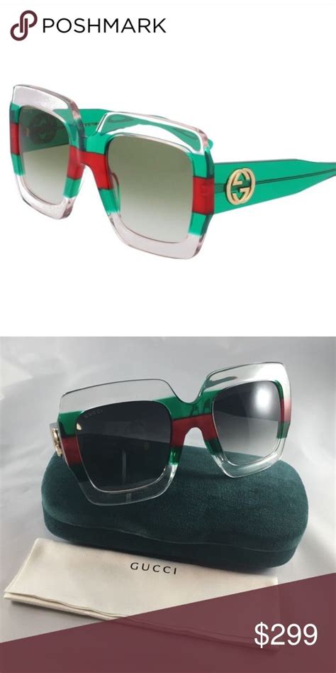 gucci glasses frames green and red|gucci sunglasses red green stripe.